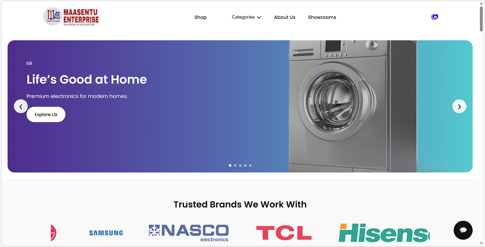 Maasentu website preview