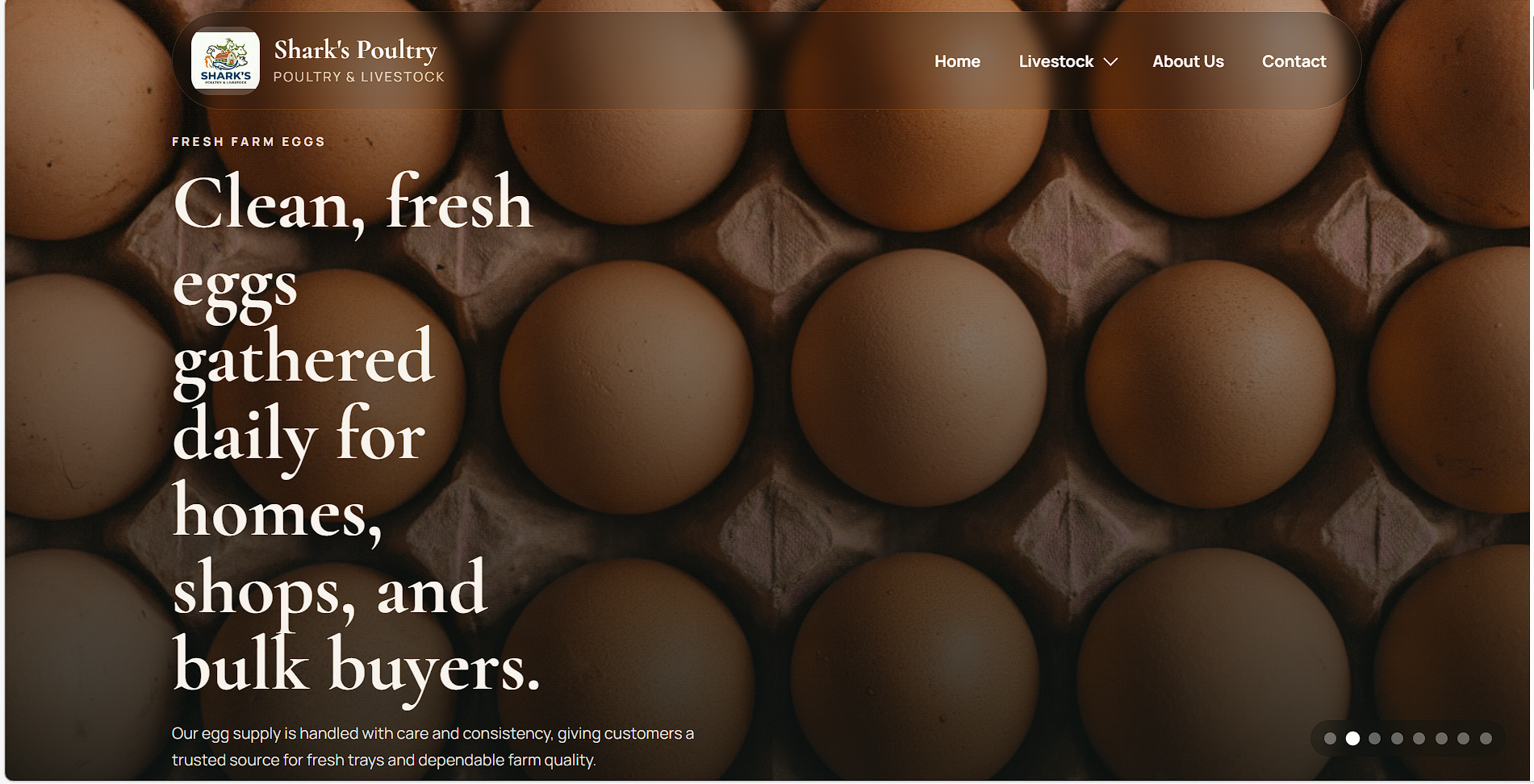 Shark Poultry website preview